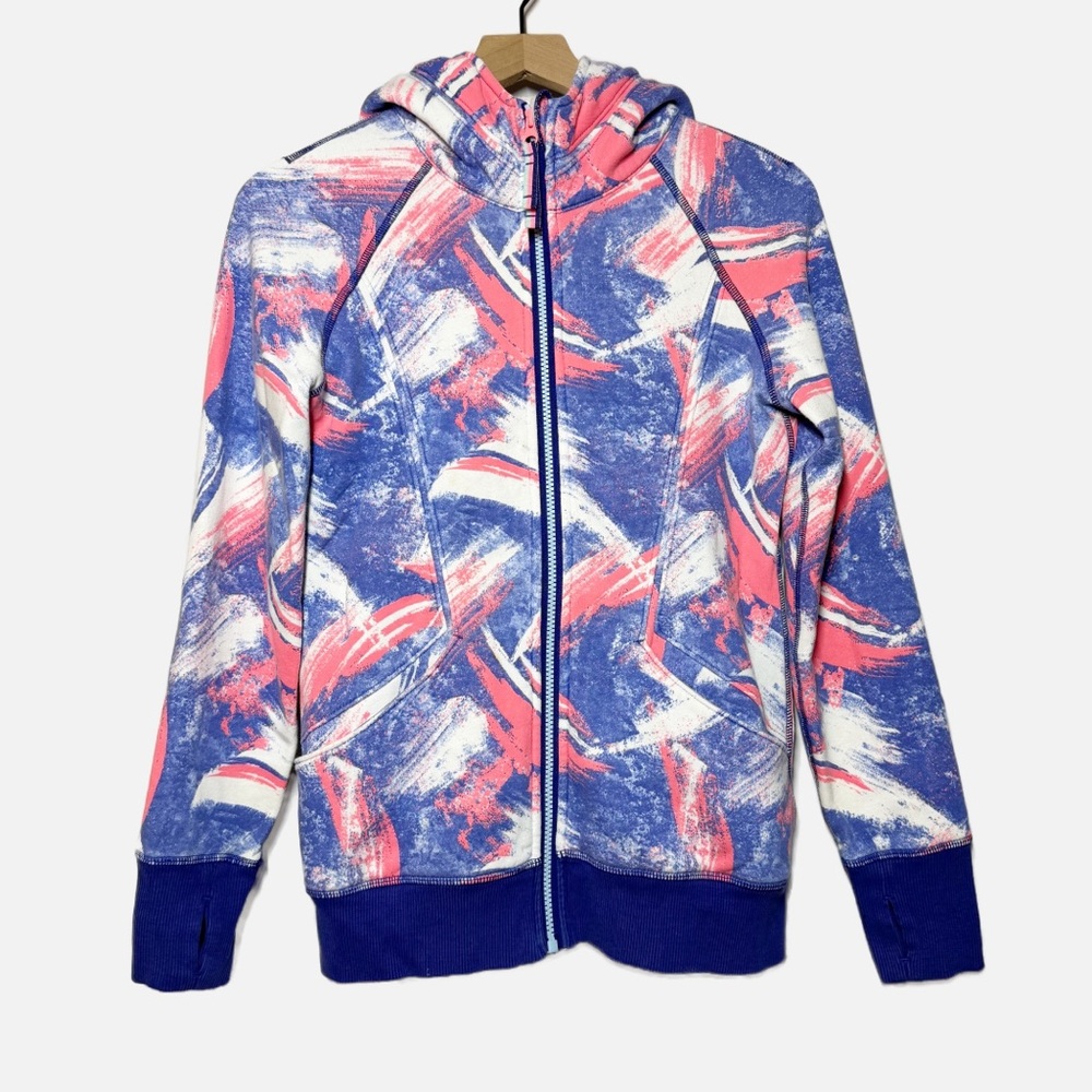 Ivivva Lululemon girls zip up hooded sweatshirt with thumb holes warm thick 14